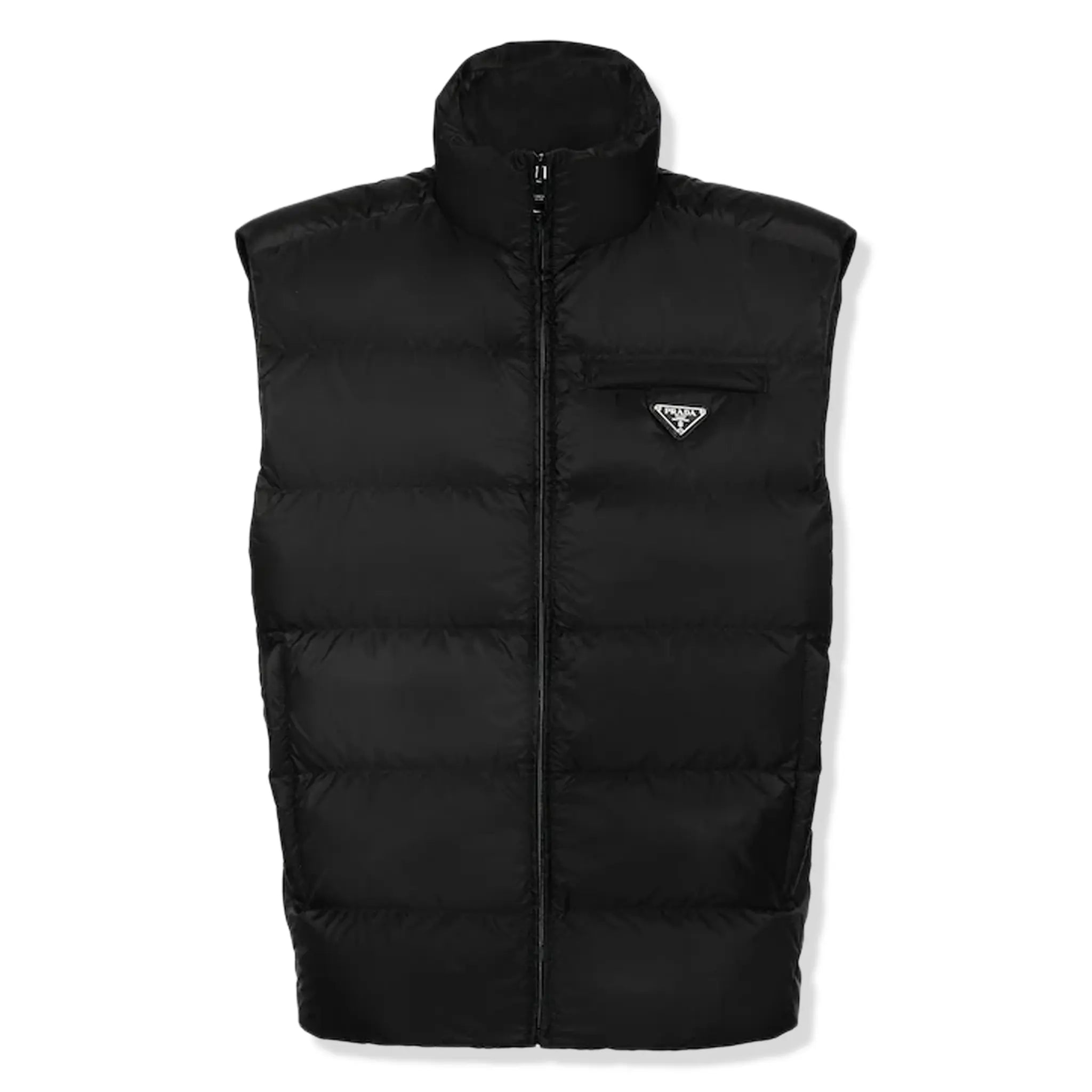 Front view of Prada Padded Re Nylon Black Vest SGB033_1WQ9_F0002_S_191